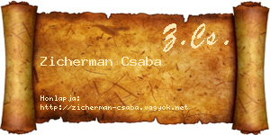 Zicherman Csaba névjegykártya